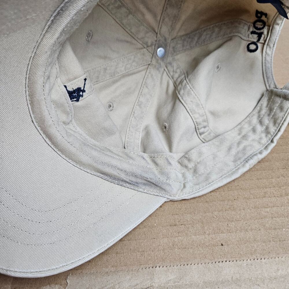 Polo Ralph Lauren Polo Pony Cap Dad Hat Khaki Strap Back - Picture 10 of 10